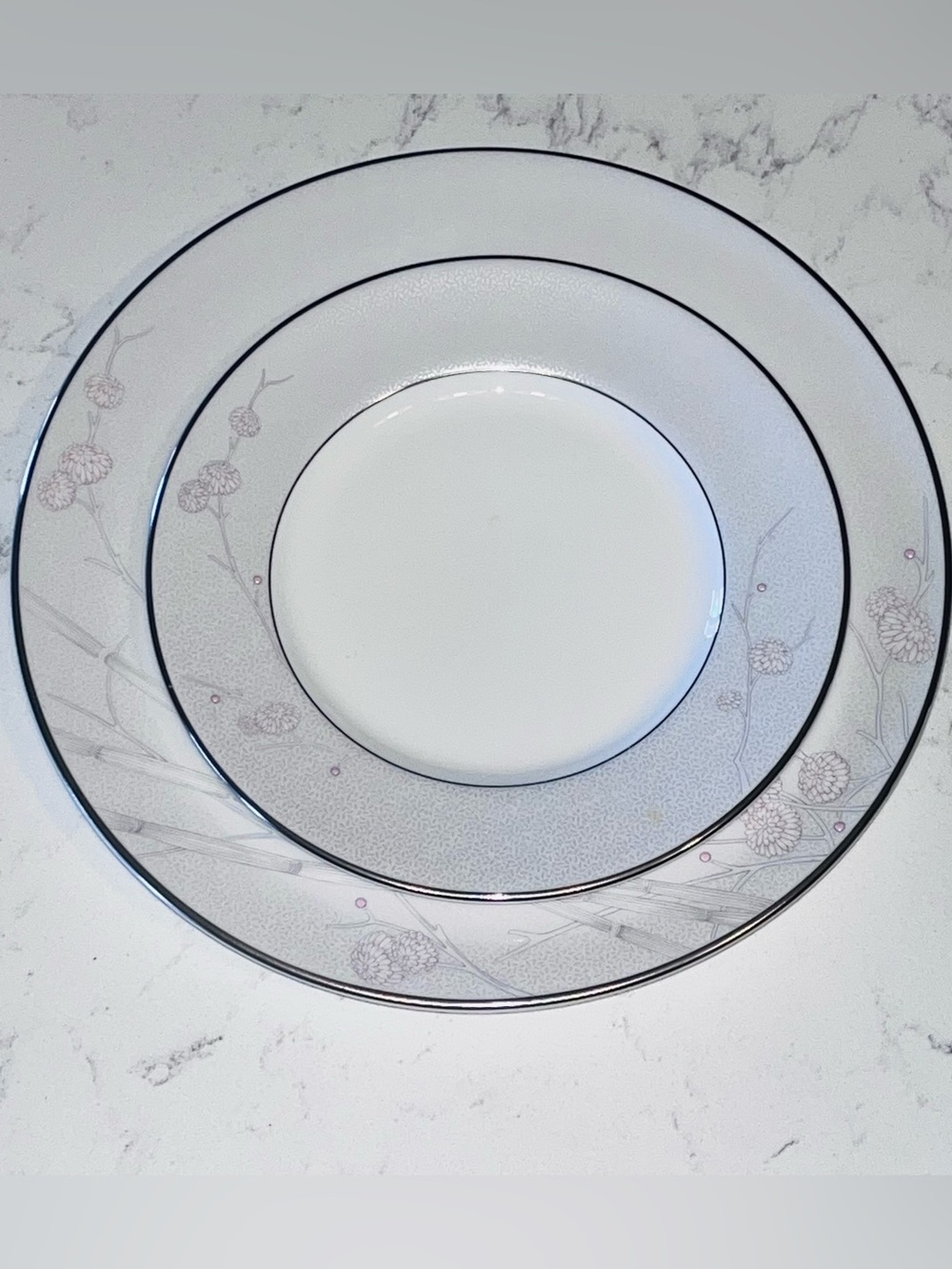 Waterford Fine China 2- piece salad & bread plates 8” & 6” Chrysanthemum